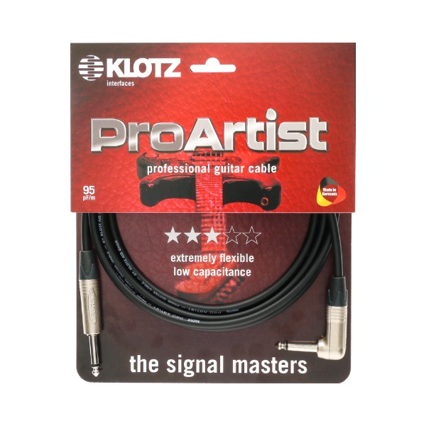 KLOTZ PRO ARTIST PRIME 클로츠 기타 케이블 (TSㅡ자:TSㄱ자, Neutrik 커넥터)