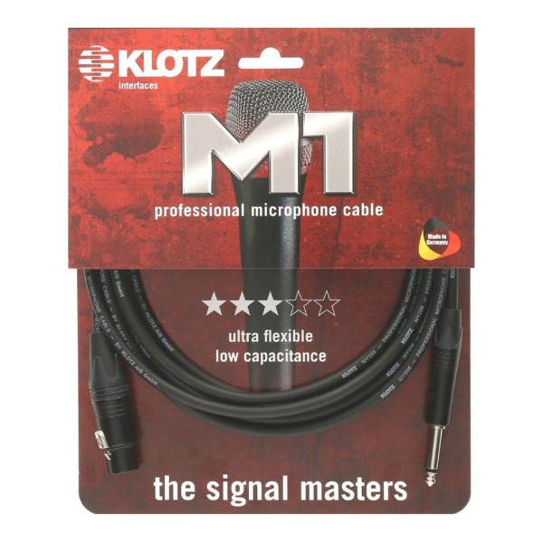 KLOTZ M1 PROFESSIONAL 클로츠 마이크 케이블 (XLR 암 : TS ㅡ자, Neutrik 커넥터)