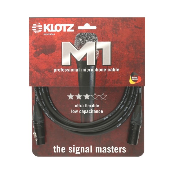 KLOTZ M1 PRIME 클로츠 마이크 케이블 (XLR:XLR, Neutrik 커넥터) 블랙